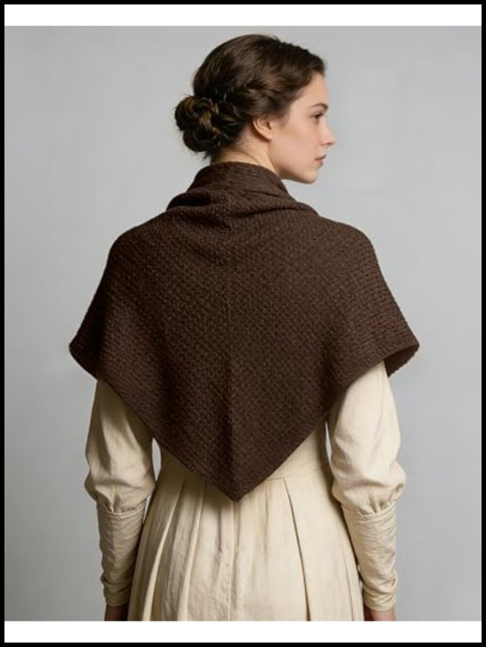 Medieval Renaissance Knit Triangle Shawl Wrap Ren Faire Cosplay - Picture 4 of 4